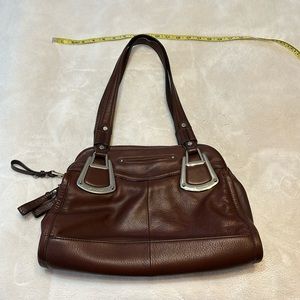 B Makowsky chocolate brown leather bag